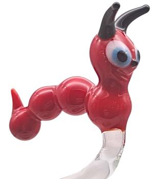 höhenverstellbarer Orchideenstab mit Raupe, rot